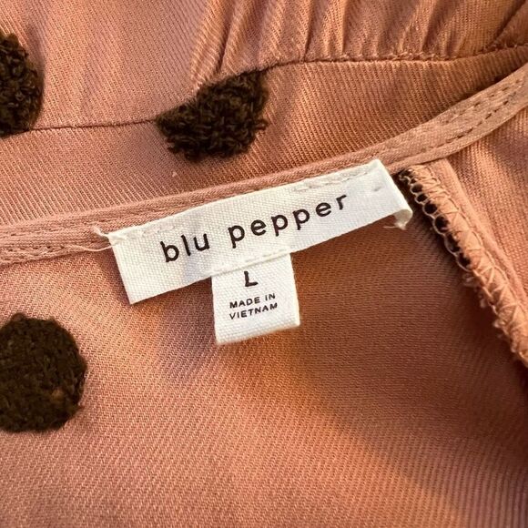 Blu Pepper Dress Pullover Fuzzy Short Sleeve Size L - Picture 3 of 5